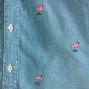 J. Crew Flamingo short sleeve button down. Broken-In Oxford 🦩🦩🦩